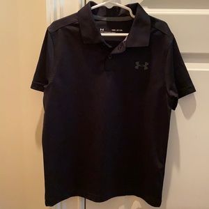 Boys black Under Armour polo shirt